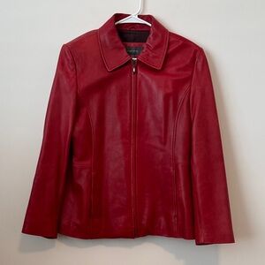 Vintage 100% Leather Red Jacket Size: L